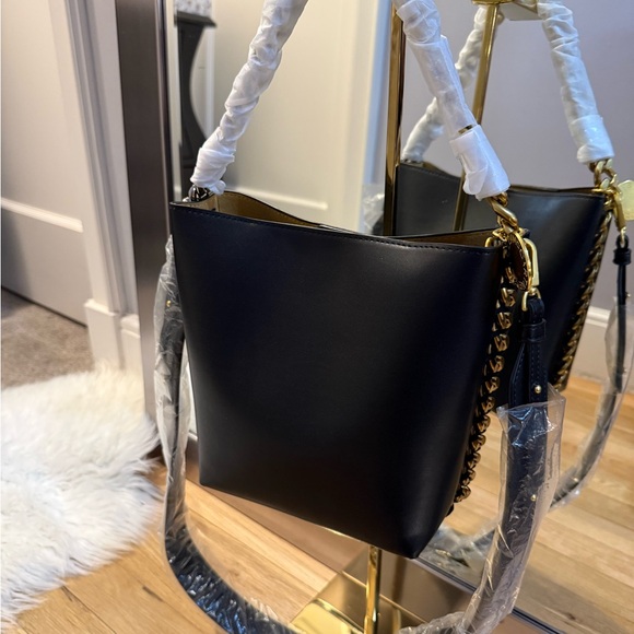 Stella McCartney Frayme Black, Gold and Silver Vegan Leather Shoulder Bag - Picture 3 of 14